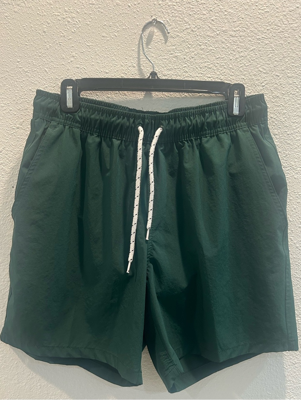 George Forest Green Swim Trunks with White Drawstring